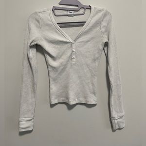 TNA white waffle long sleeve